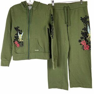 Disney Disneyland Resort Tinker Bell Green Hoodie & Pants Set Girls Size S/XS